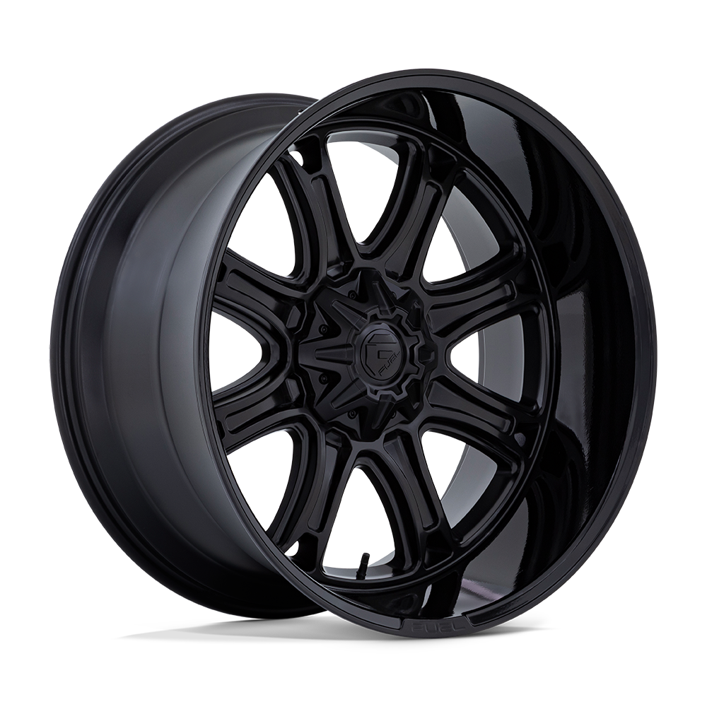 Fuel 1PC DARKSTAR MATTE BLACK W/ GLOSS BLACK LIP 22 Inch Wheels