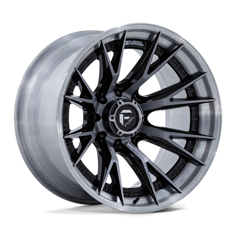 Fuel 1PC FC402 CATALYST GLOSS BLACK BRUSHED DARK TINT 22 Inch Wheels