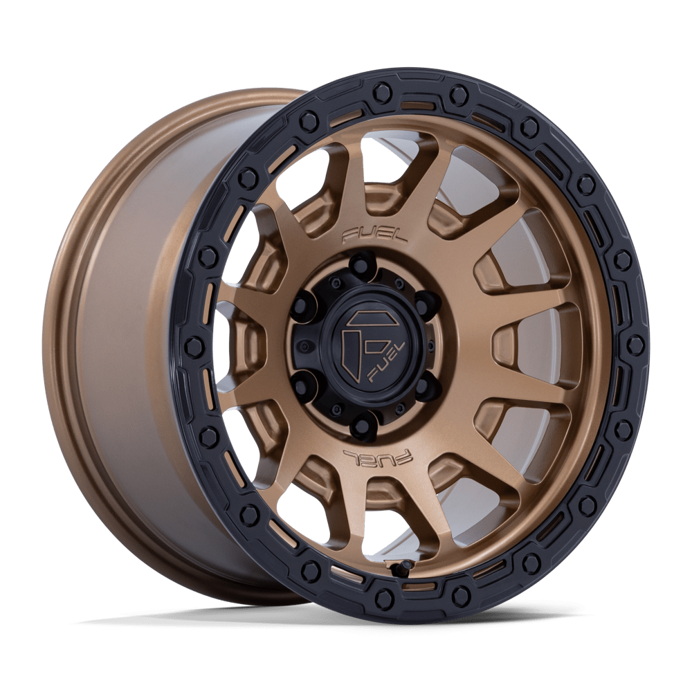 Fuel 1PC FC884 FORTRESS MATTE BRONZE W GLOSS BLACK LIP 17 Inch Wheels