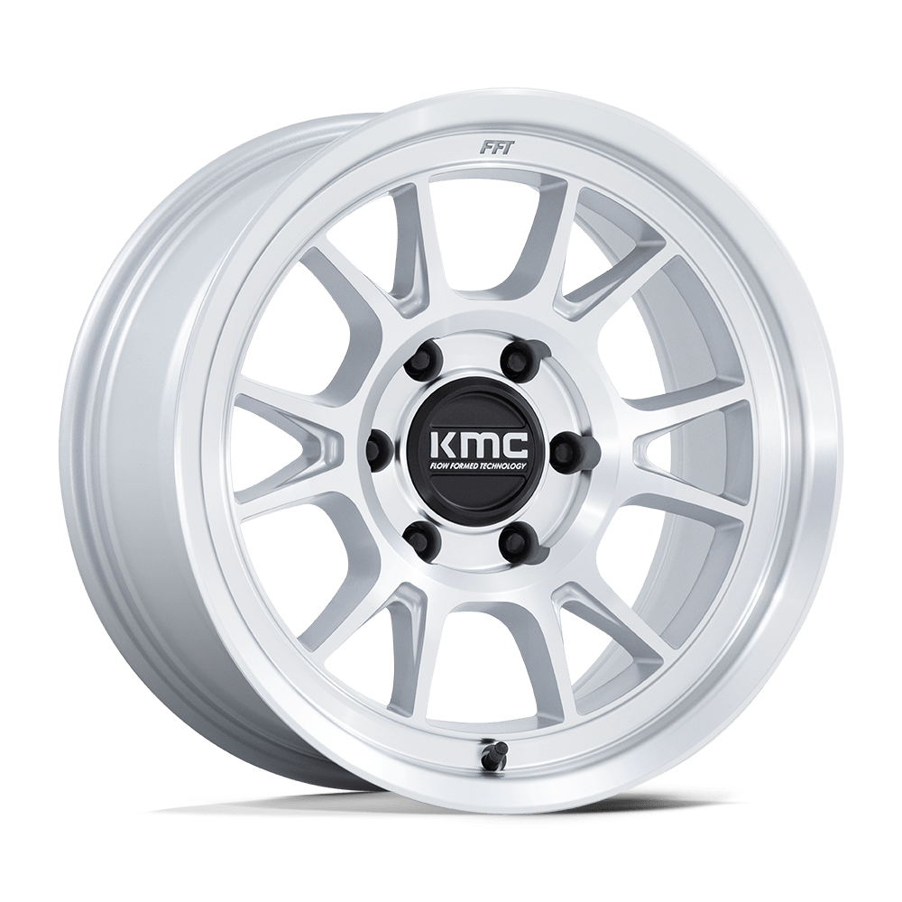 KMC KM729 RANGE GLOSS SILVER W/ MACHINED FACE 17 Inch Wheels