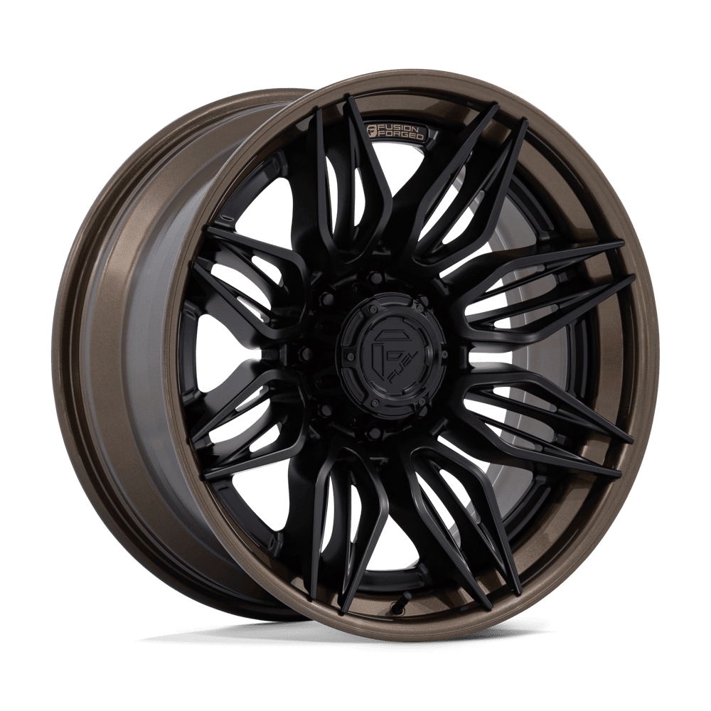 Fuel 1PC FC404 MUTINY MATTE BLACK W GLOSS BRONZE LIP 22 Inch Wheels