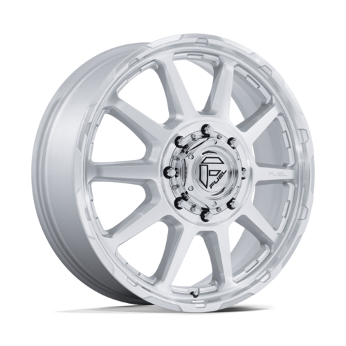 Fuel 1PC CIRCUIT DRW 20X8.3 +105MM 8X200 GLOSS SILVER W/ MACHINED FACE — DRW Front