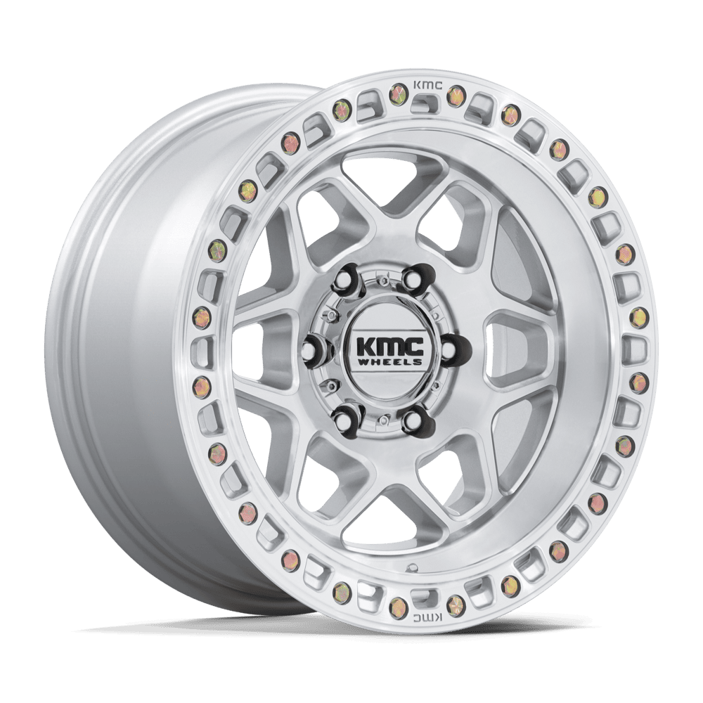 KMC KM553 TORX GLOSS SILVER W/ MACHINED FACE 17 Inch Wheels