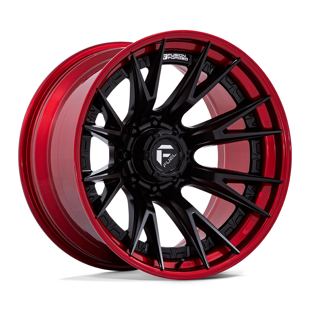 Fuel 1PC FC402 CATALYST MATTE BLACK W/ CANDY RED LIP 22 Inch Wheels