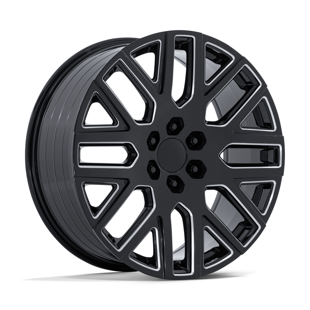 Performance Replicas PR231 GLOSS BLACK MILLED 22 Inch Wheels
