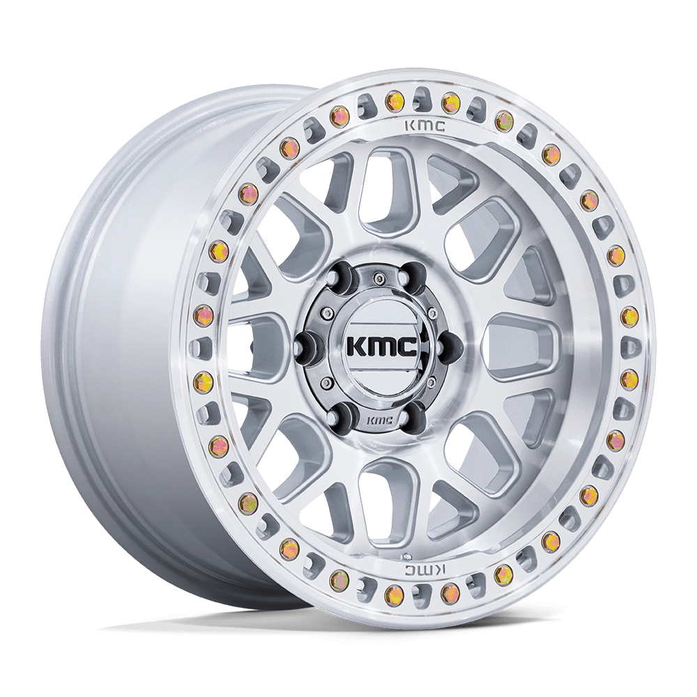 KMC KM549 GRS GLOSS SILVER W/ MACHINED FACE 17 Inch Wheels