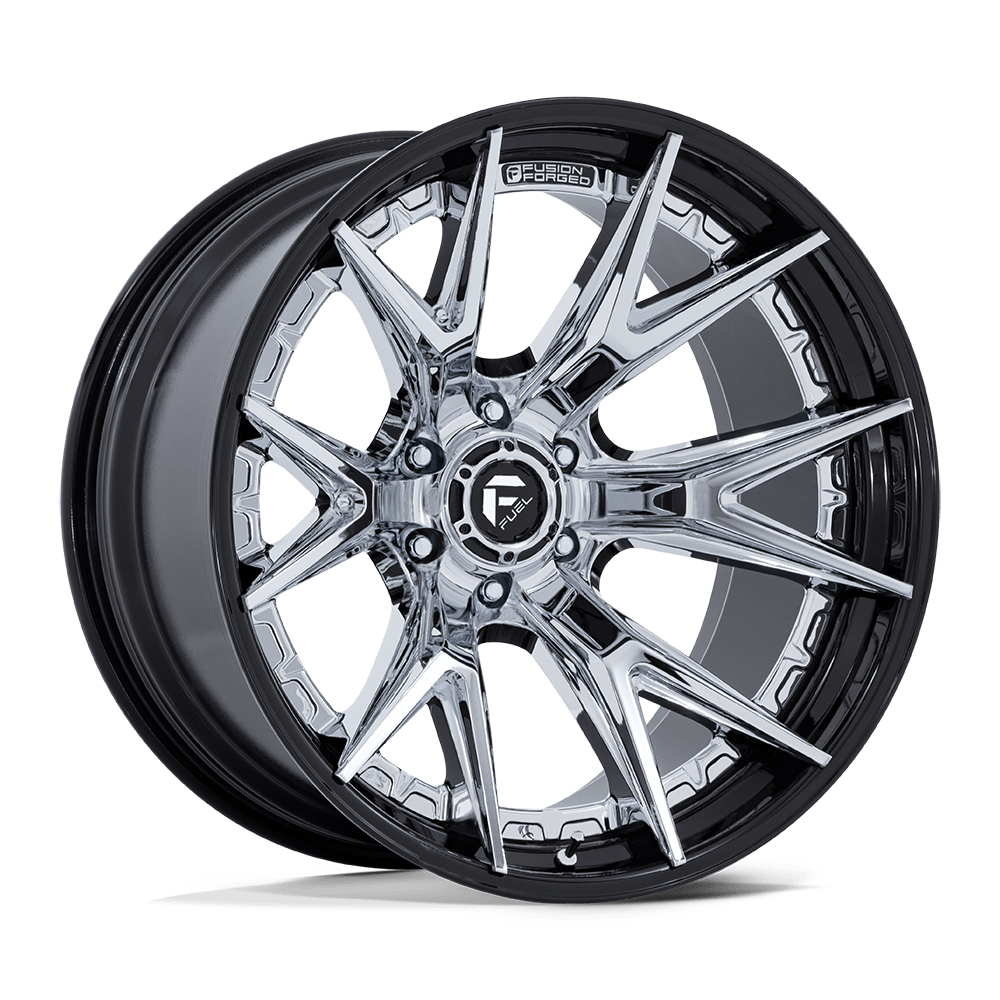 Fuel 1PC FC402 CATALYST CHROME W/ GLOSS BLACK LIP 22 Inch Wheels