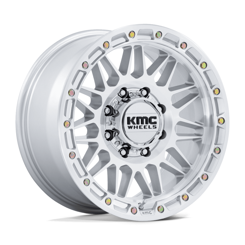 KMC KM555 ATTACK GLOSS SILVER W/ MACHINED FACE 18 Inch Wheels