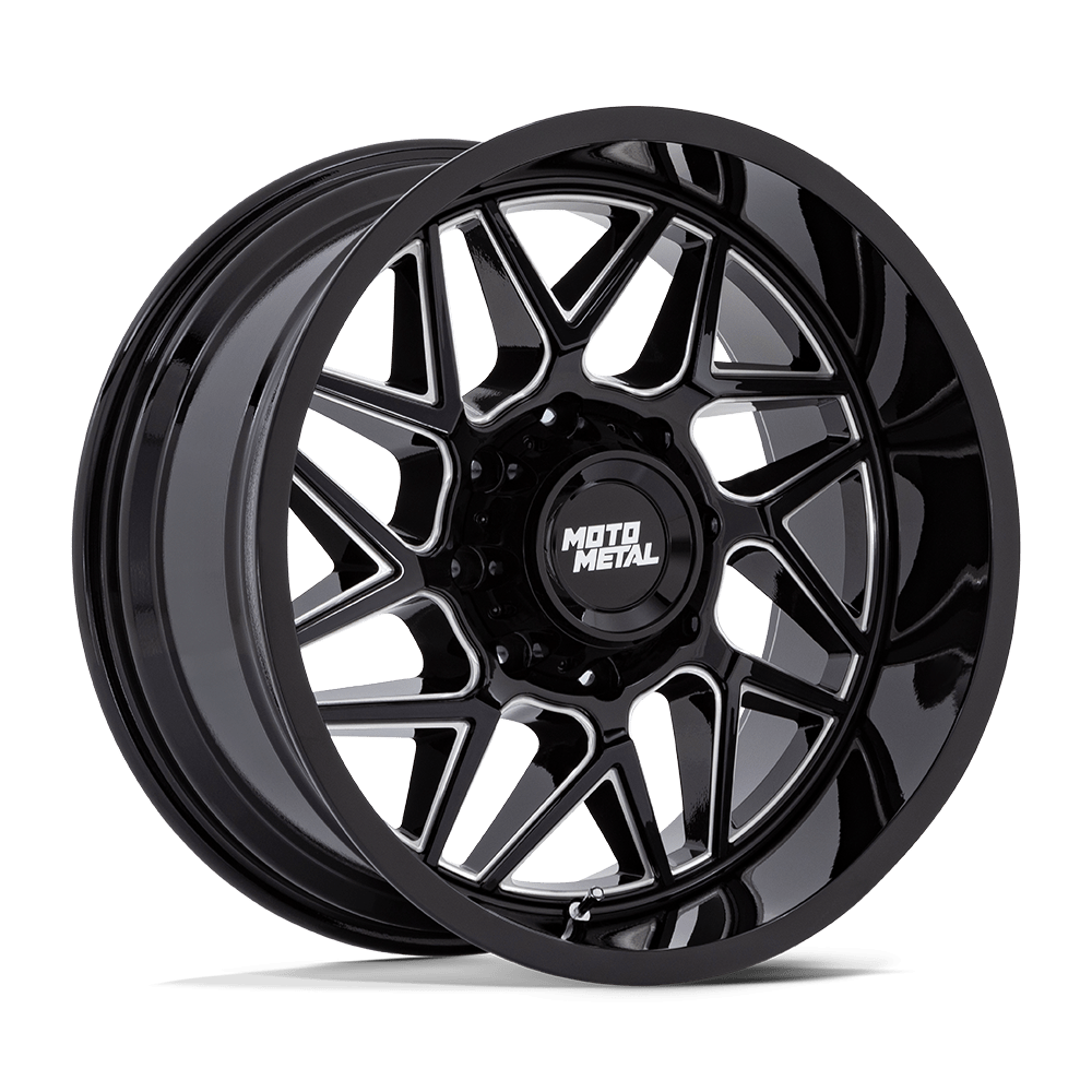 Moto Metal MO812 TURBINE GLOSS BLACK MILLED 20 Inch Wheels
