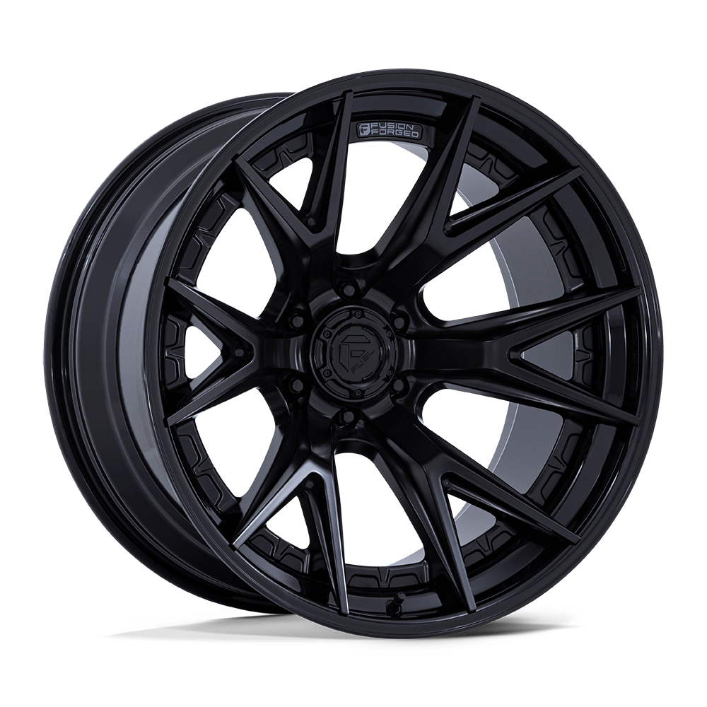 Fuel 1PC FC402 CATALYST MATTE BLACK W/ GLOSS BLACK LIP 22 Inch Wheels