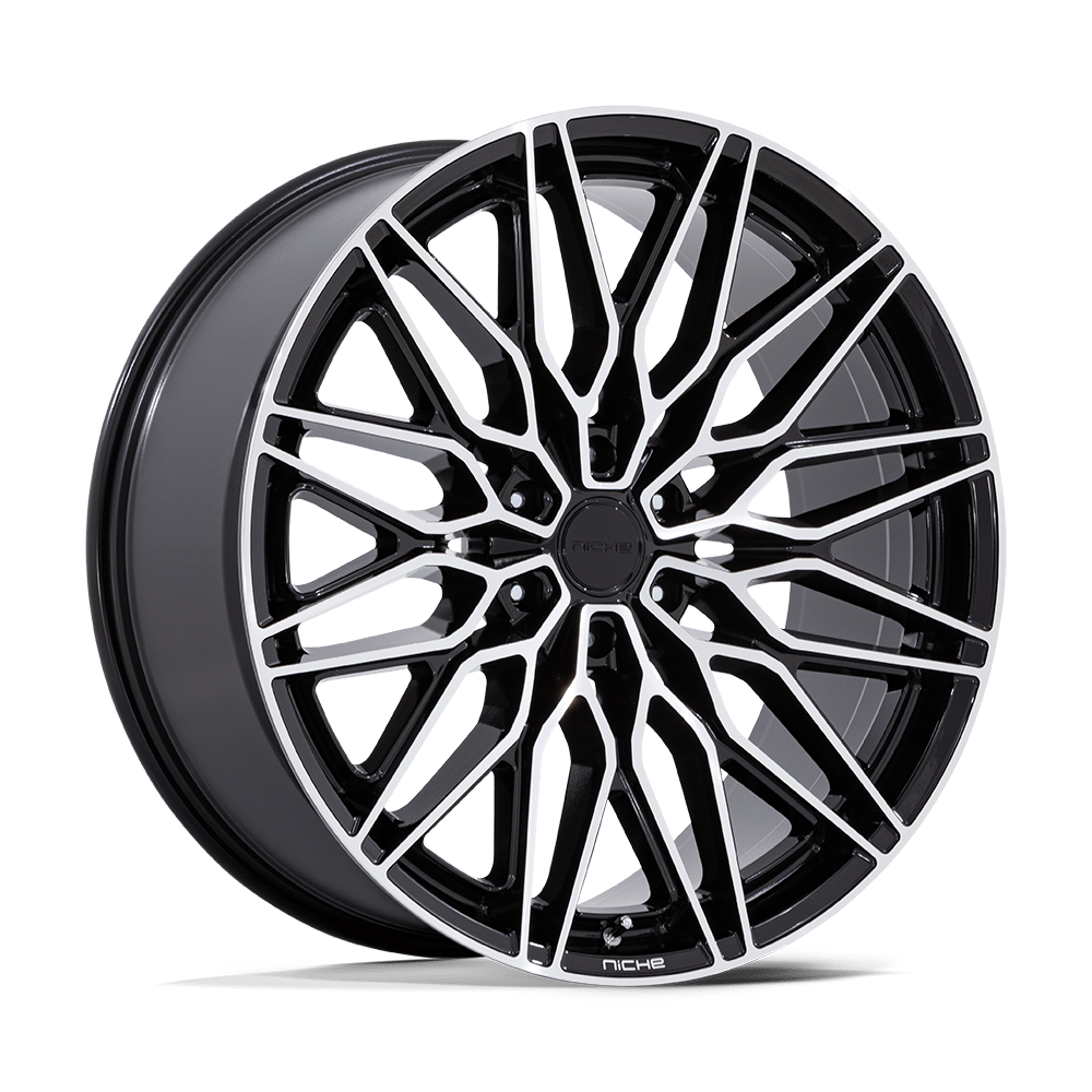 Niche 1PC NC278 CALABRIA 6 GLOSS BLACK W/ MACHINED 22 Inch Wheels