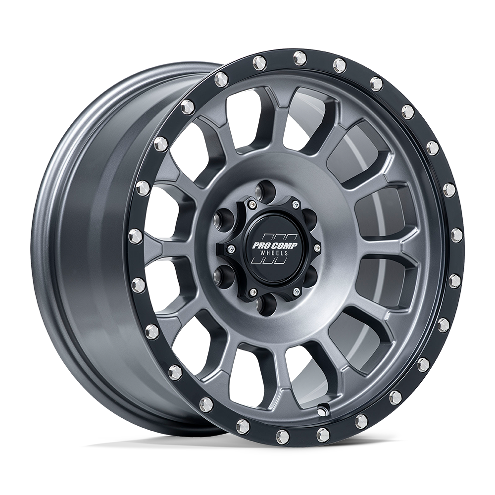 PA34 ROCKWELL MATTE GRAPHITE W/ BLACK LIP Rims for Toyota Tacoma, Toyota 4Runner, Chevy Silverado