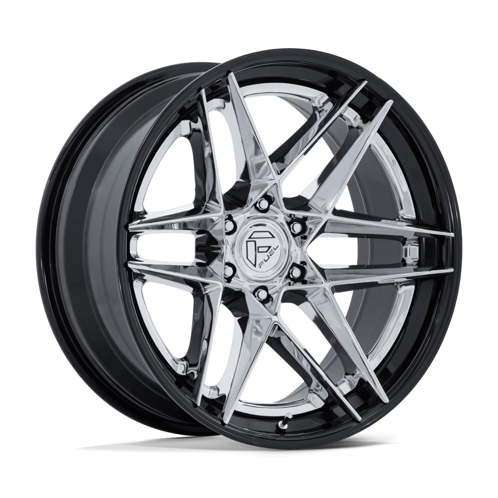 Fuel 1PC FC408 FLIGHT CHROME W/ GLOSS BLACK LIP 22 Inch Wheels