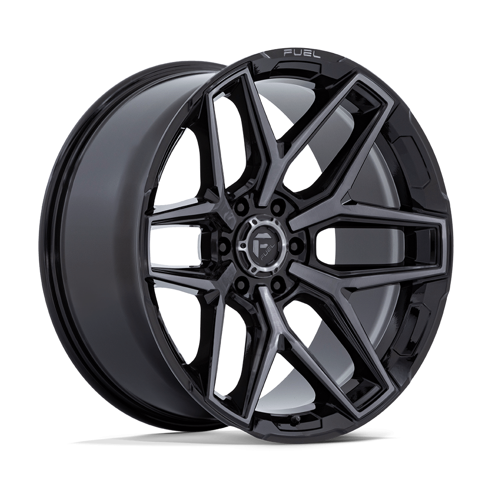 Fuel 1PC FLUX GLOSS BLACK BRUSH FC GRAY DDDT 22 Inch Wheels
