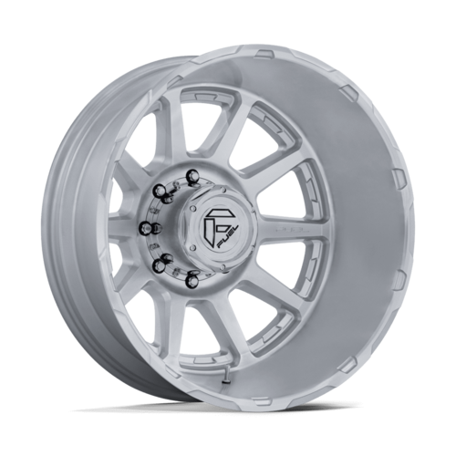 Fuel 1PC CIRCUIT DRW 20X8.3 -202MM 10X225 GLOSS SILVER W/ MACHINED FACE — DRW Rear Outer