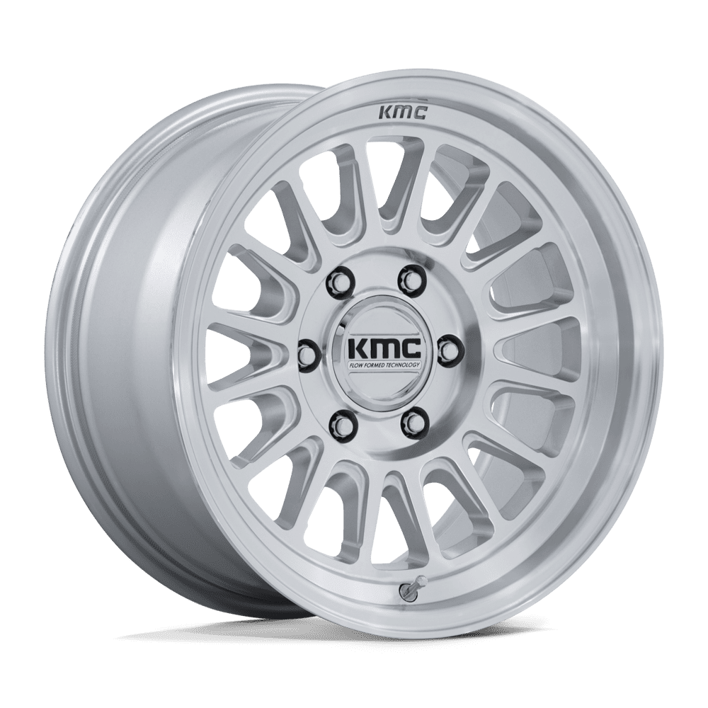 KMC KM733 IMPACT FFT GLOSS SILVER W/ MACHINED FACE 17 Inch Wheels