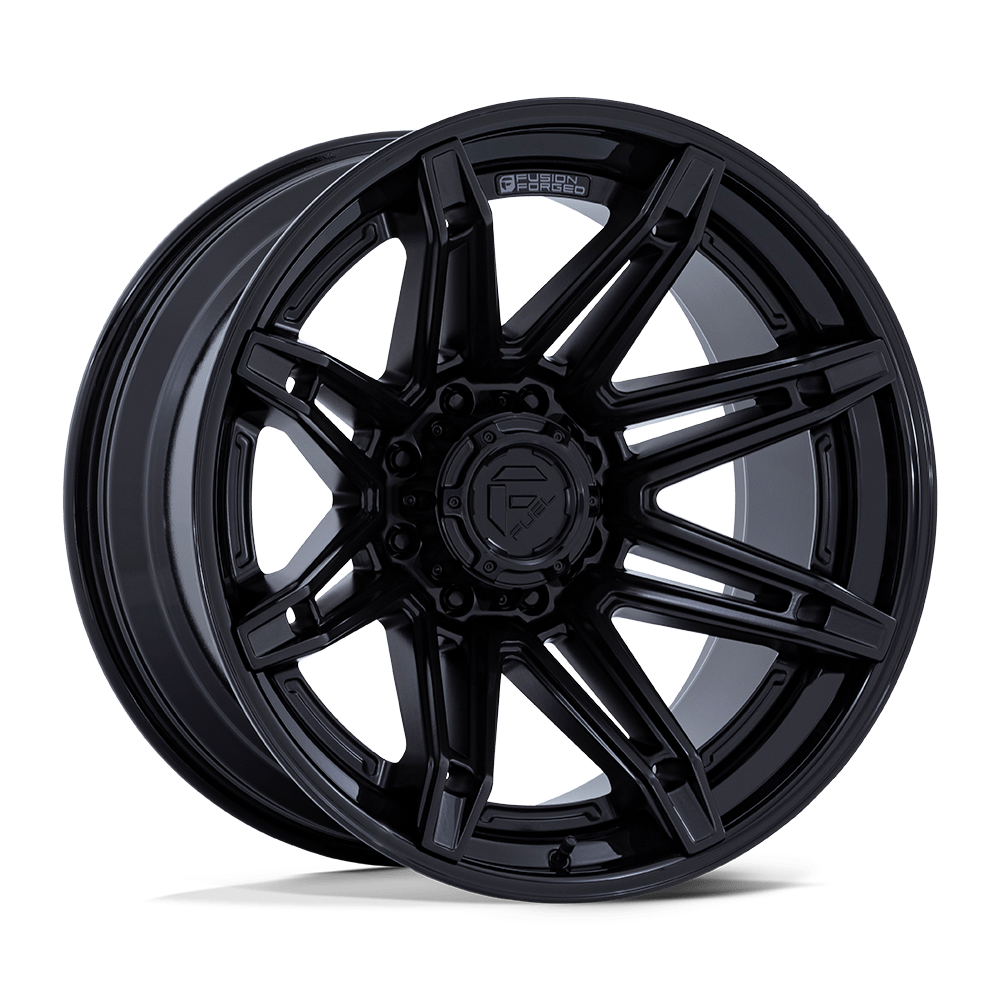 Fuel 1PC FC401 BRAWL MATTE BLACK W/ GLOSS BLACK LIP 22 Inch Wheels