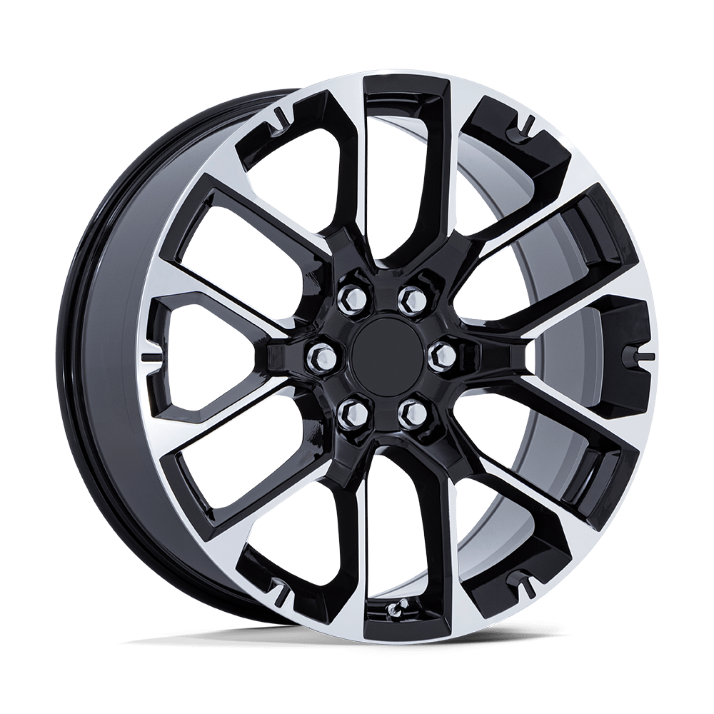 Performance Replicas PR224 GLOSS BLACK W/ MACHINED FACE 22 Inch Wheels