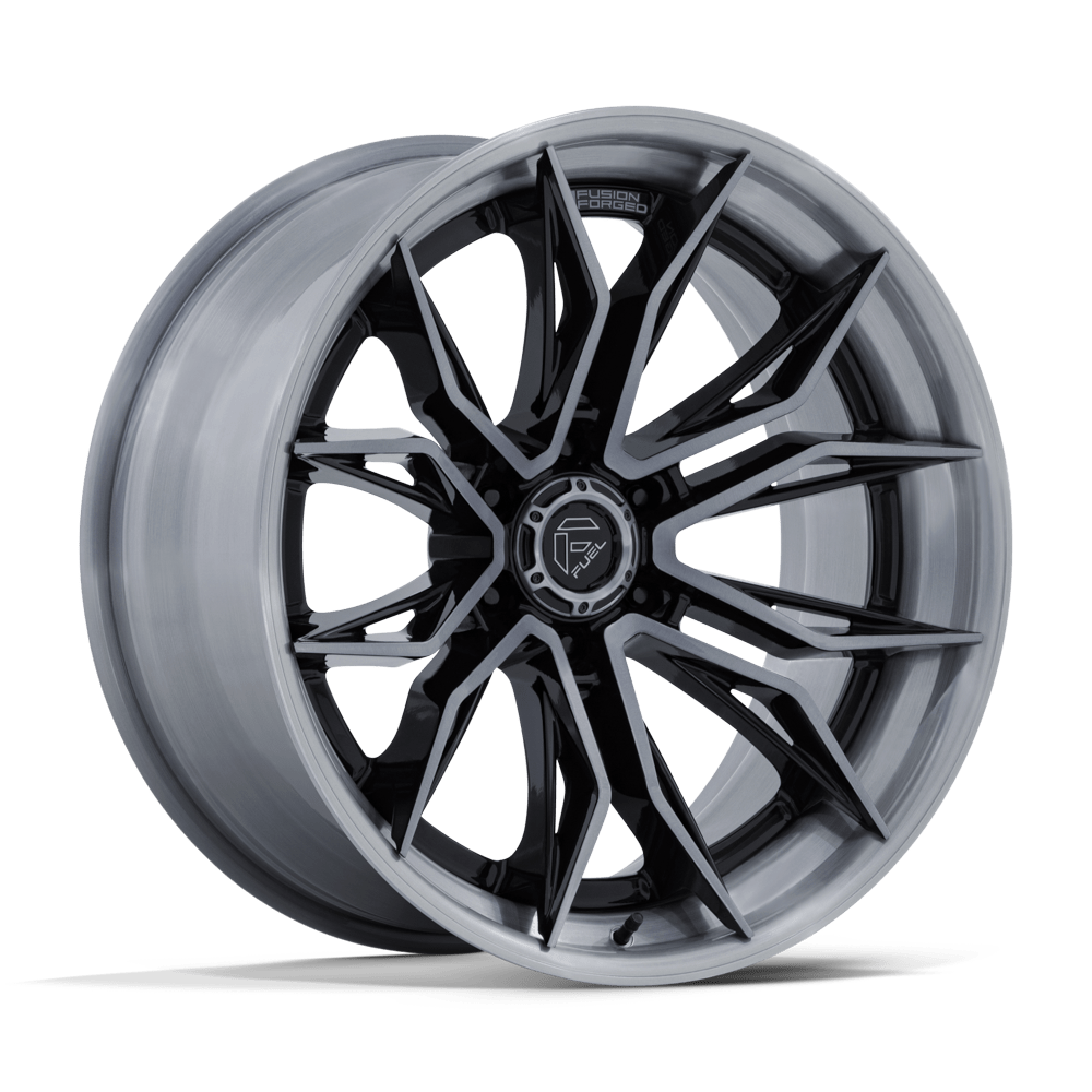 Fuel 1PC FC404 MUTINY GLOSS BLACK BRUSHED DARK TINT 22 Inch Wheels