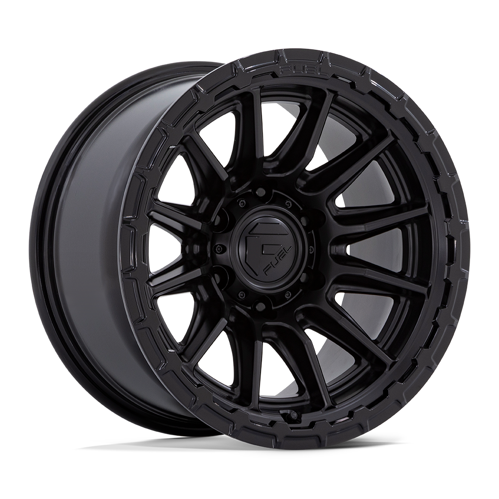 Fuel 1PC FC866 PISTON BLACKOUT W/ GLOSS BLACK LIP 22 Inch Wheels