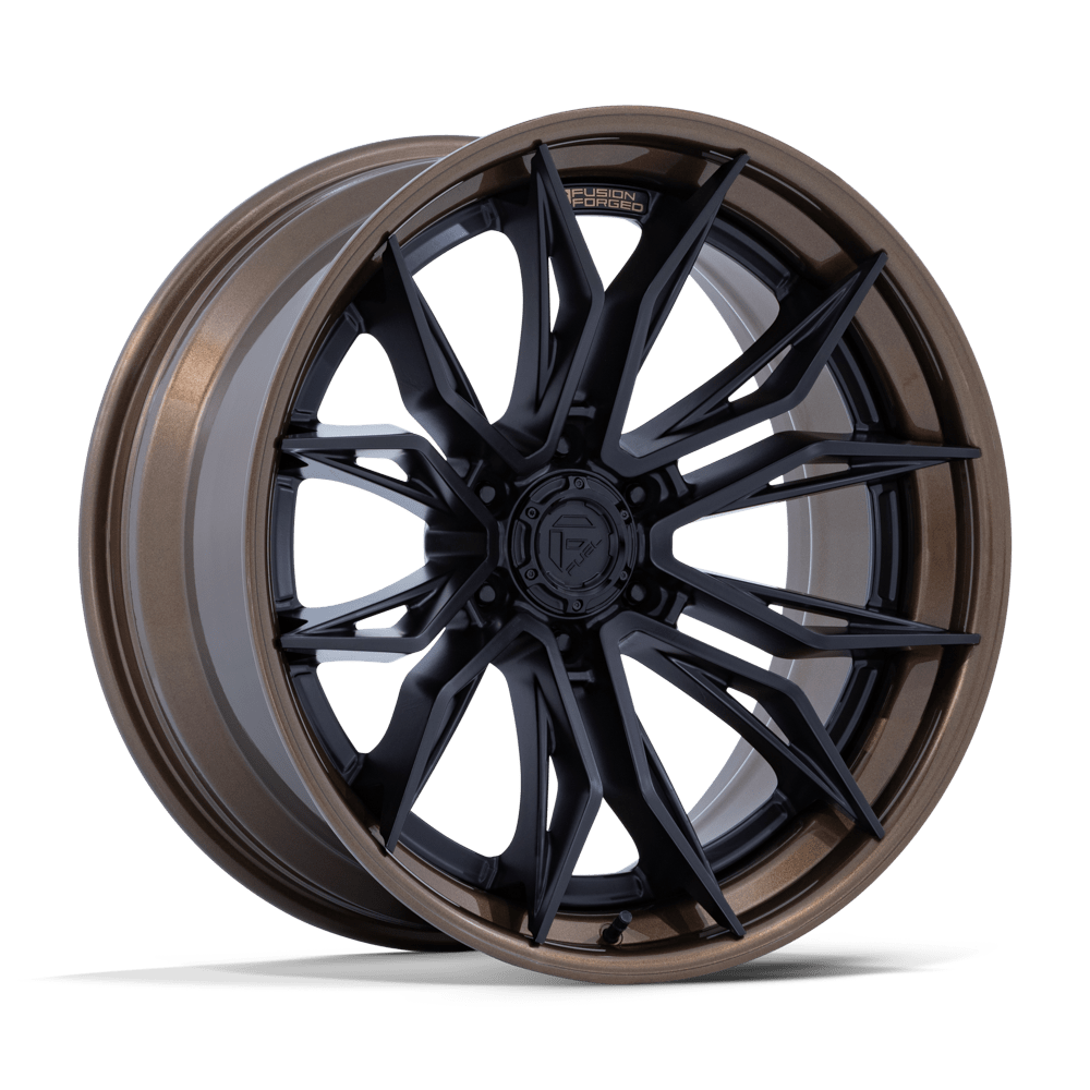 Fuel 1PC FC404 MUTINY MATTE BLACK W GLOSS BRONZE LIP 22 Inch Wheels