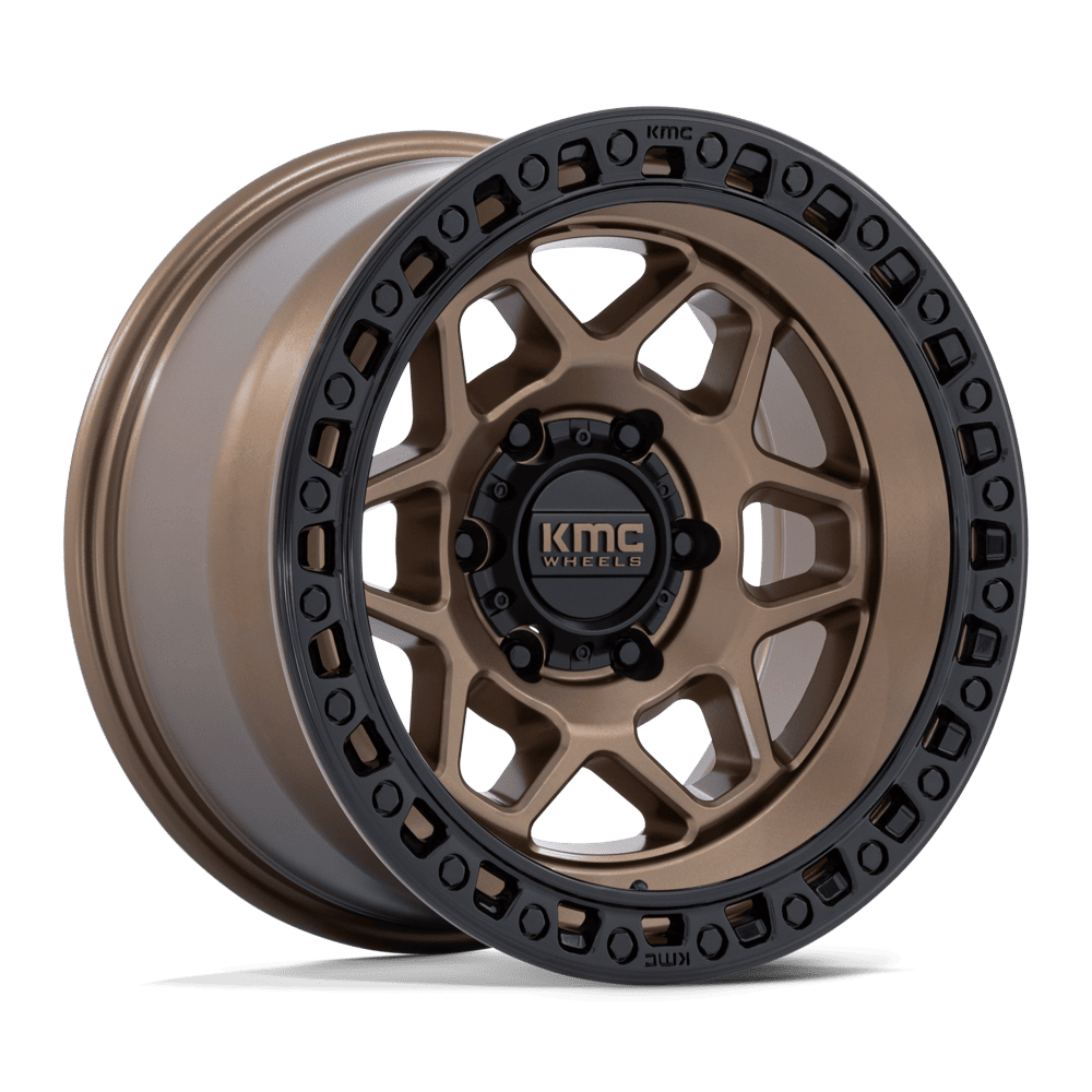 KMC KM553 TORX MATTE BRONZE W GLOSS BLACK LIP 17 Inch Wheels