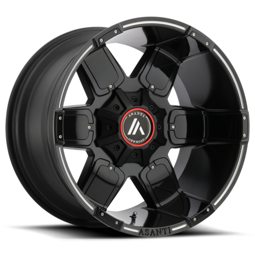 Asanti Off Road AB811 20X10 -24MM 8X180 SATIN BLACK MILLED W/ GLOSS BLACK ACCENTS