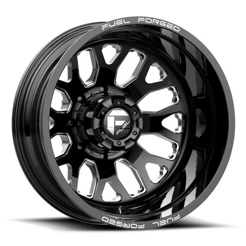 Fuel Mono FF19 DRW 24X8.3 -225MM 8X200 GLOSS BLACK MILLED — DRW Rear Outer