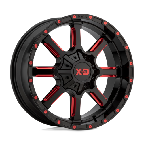 XD XD838 20X10 -18MM 8X170 GLOSS BLACK MILLED W/ RED TINT