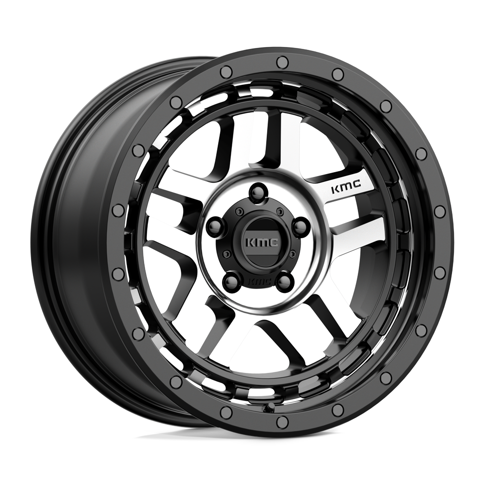 KM540 18X8.5 5X5.0 S-BLK MACH 00MM