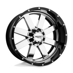 CHROME CENTER W/ GLOSS BLACK MILLED LIP