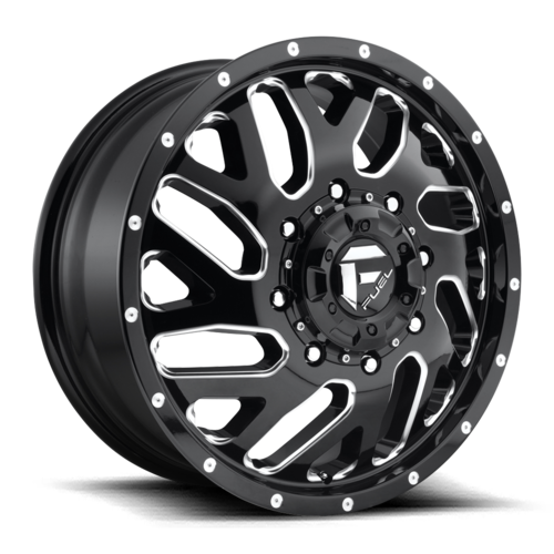 Fuel 1PC TRITON DRW 22X8.3 +105MM 8X165.1 GLOSS BLACK MILLED — DRW Front