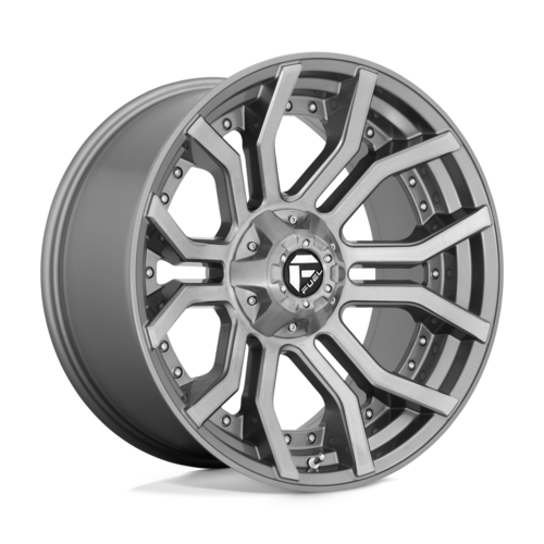 Fuel 1PC D713 RAGE 24X12 -44MM 5X127/5X139.7 BRUSHED GUNMETAL TINTED CLEAR
