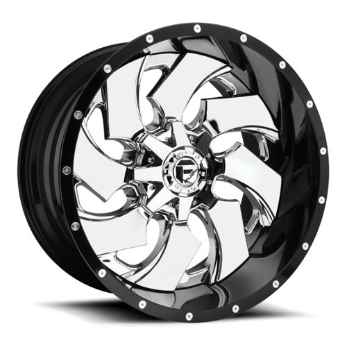 Fuel 2PC CLEAVER 20X9 +20MM 5X139.7/5X150 CHROME W/ GLOSS BLACK LIP